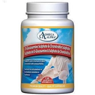Omega Alpha D-Glucosamine Sulphate & Chondroitin Sulphate 120 Veggie Caps Supplements - Joint Care at Village Vitamin Store