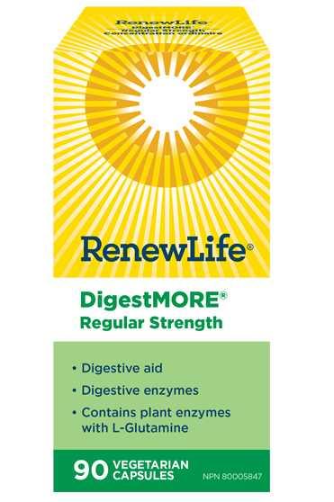 Renew Life Digestmore 90 Veggie Caps Supplements - Digestive Enzymes at Village Vitamin Store