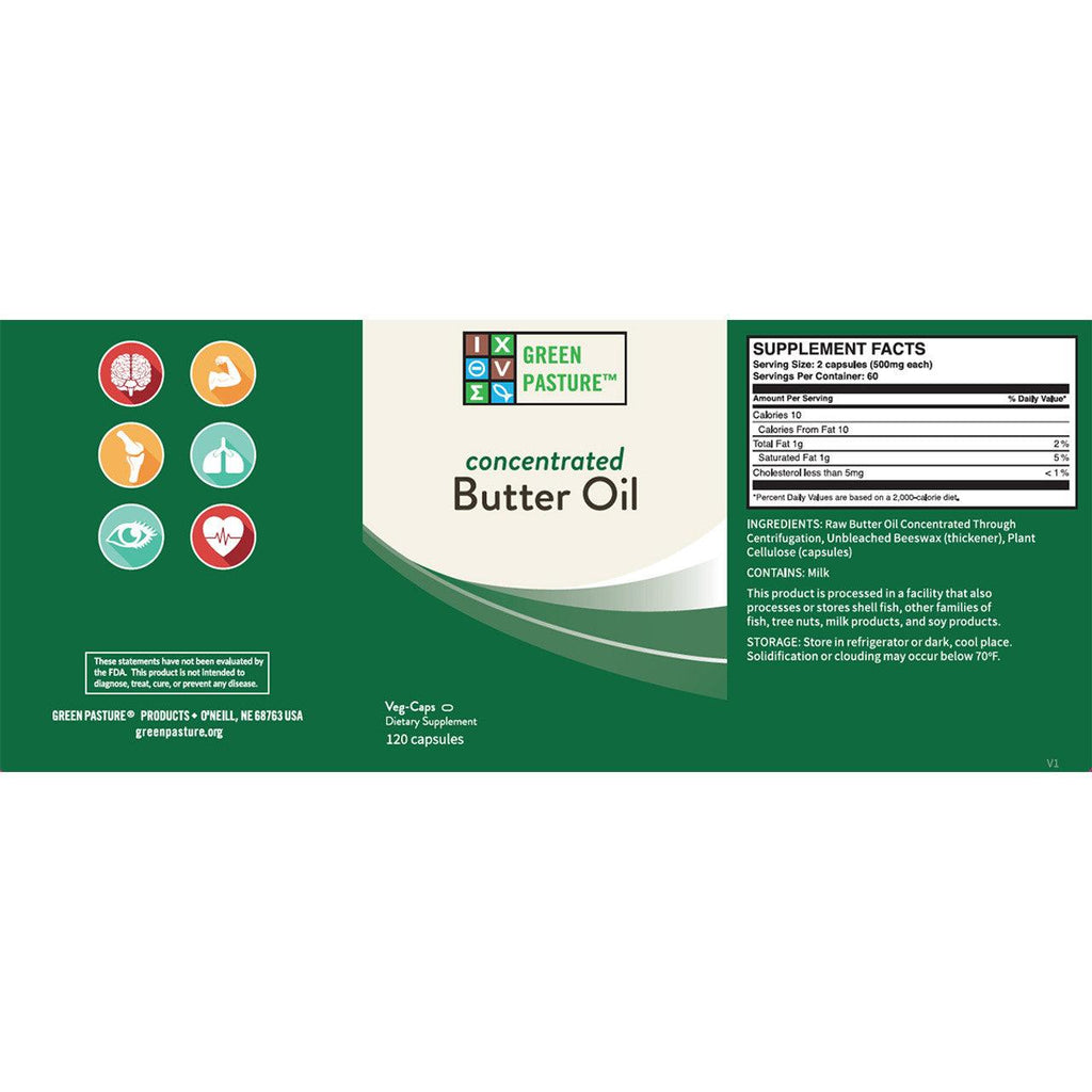 EFAs Green Pasture Concentrated Butter Oil (Previously known as  X-Factor Gold)  120 cap Green Pasture