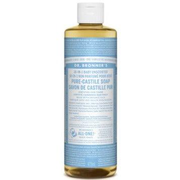 Dr. Bronner's 18-In-1 Pure-Castile Liquid Soap Baby Unscented 473mL Soap & Gel at Village Vitamin Store