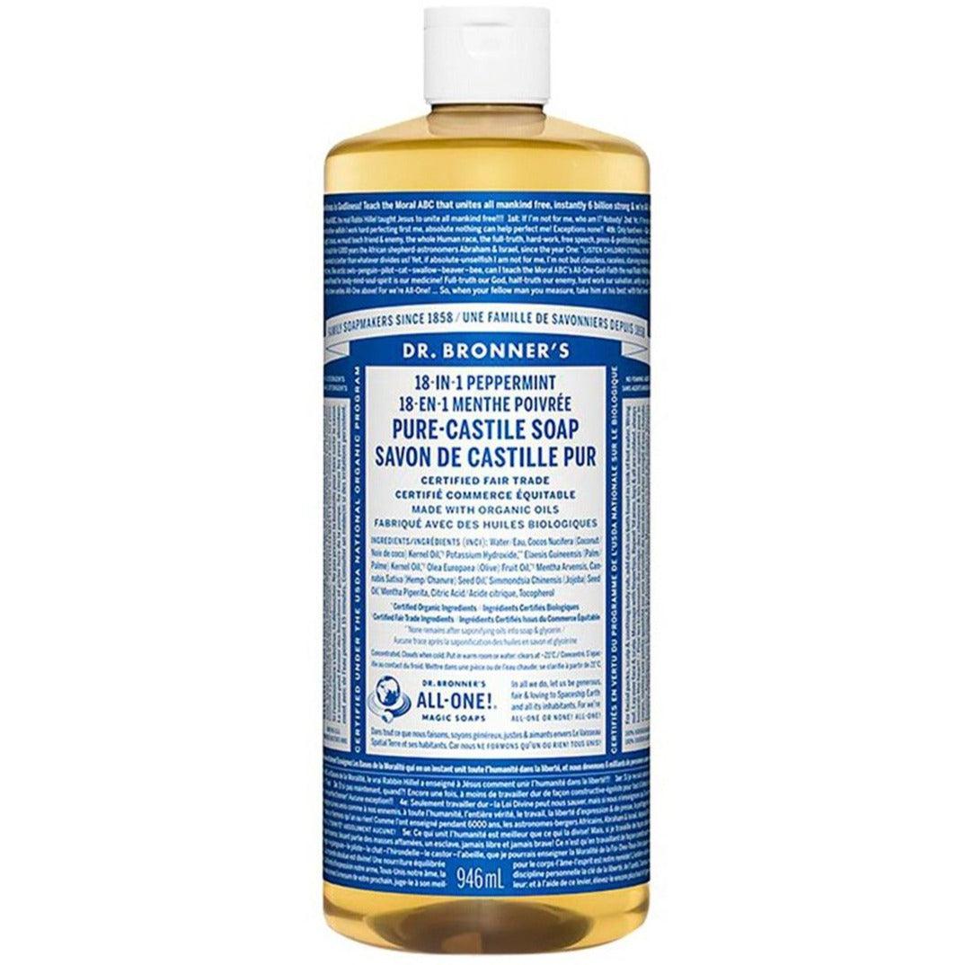 Dr. Bronner's 18-In-1 Pure-Castile Liquid Soap Peppermint 946mL Soap & Gel at Village Vitamin Store