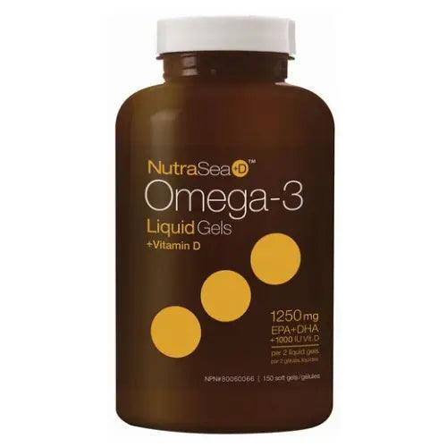 NutraSea+D Omega-3 Liquid Gels Fresh Mint 150 softgels Supplements - EFAs at Village Vitamin Store
