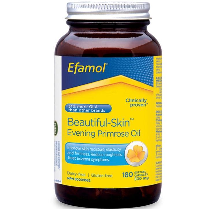 Flora Efamol Beautiful-Skin Evening Primrose Oil 500MG 180 Caps Supplements - Hair Skin & Nails at Village Vitamin Store