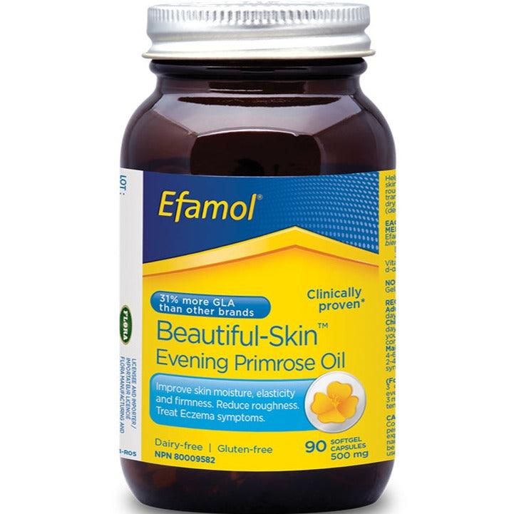 Flora Efamol Beautiful-Skin Evening Primrose Oil Beautiful-Skin 500MG 90 Caps Supplements - Hair Skin & Nails at Village Vitamin Store