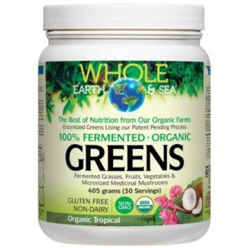 Whole Earth & Sea Organic 100% Fermented Greens Tropical 405g Supplements - Greens at Village Vitamin Store