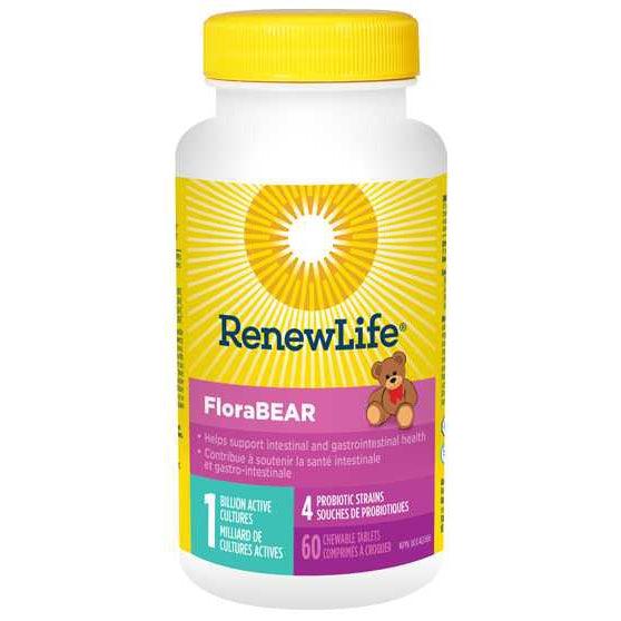 Renew Life FloraBEAR 60 Chewable Tabs Supplements - Kids at Village Vitamin Store
