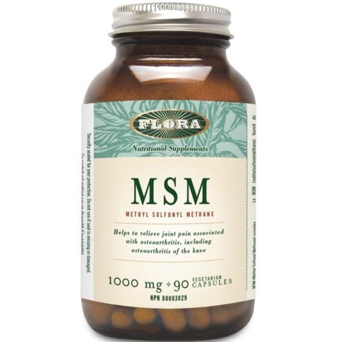 Flora MSM 1000mg 90/180 Veggie Caps Supplements - Joint Care at Village Vitamin Store