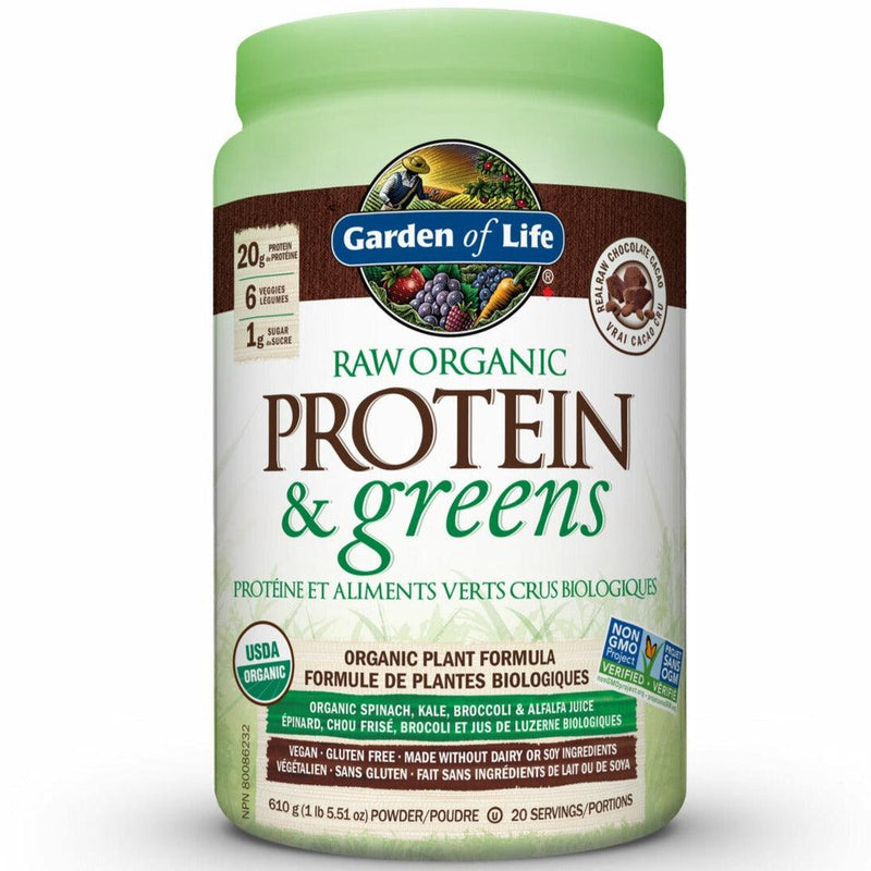Garden of Life Raw Organic Protein & Greens Chocolate 610g Supplements - Protein at Village Vitamin Store