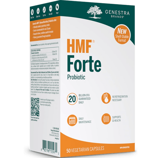Genestra HMF Forte Probiotic 20 Billion CFU 50 Veggie Caps Shelf-Stable Format Supplements - Probiotics at Village Vitamin Store
