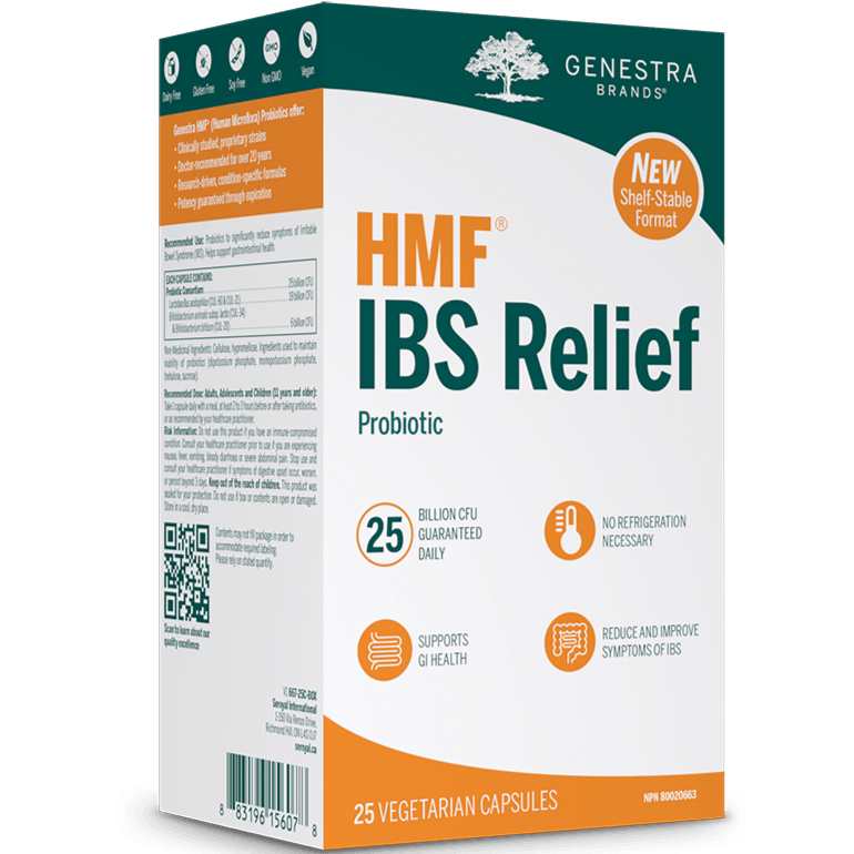 Genestra HMF IBS Probiotic Relief 25 Billion CFU 25 Veggie Caps Shelf-Stable Format Supplements - Probiotics at Village Vitamin Store
