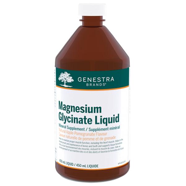 Genestra Magnesium Glycinate Liquid Natural Apple-Pomegranate Flavour Liquid 450ml Minerals - Magnesium at Village Vitamin Store