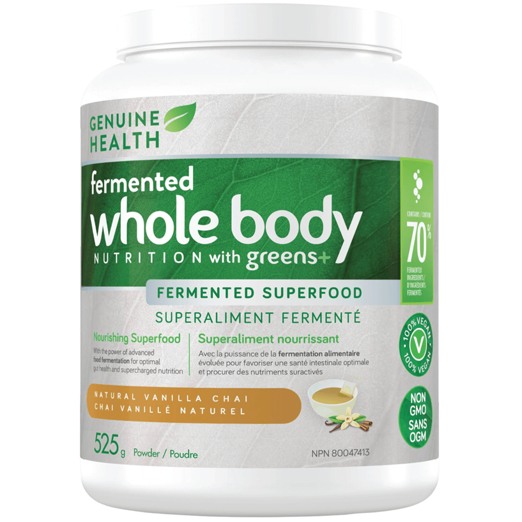Genuine Health Whole Body Nutrition With Greens+ Vanilla Chai 525g Supplements - Greens at Village Vitamin Store