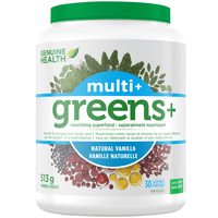 Genuine Health Greens+ Multi+ Vanilla 513g Supplements - Greens at Village Vitamin Store