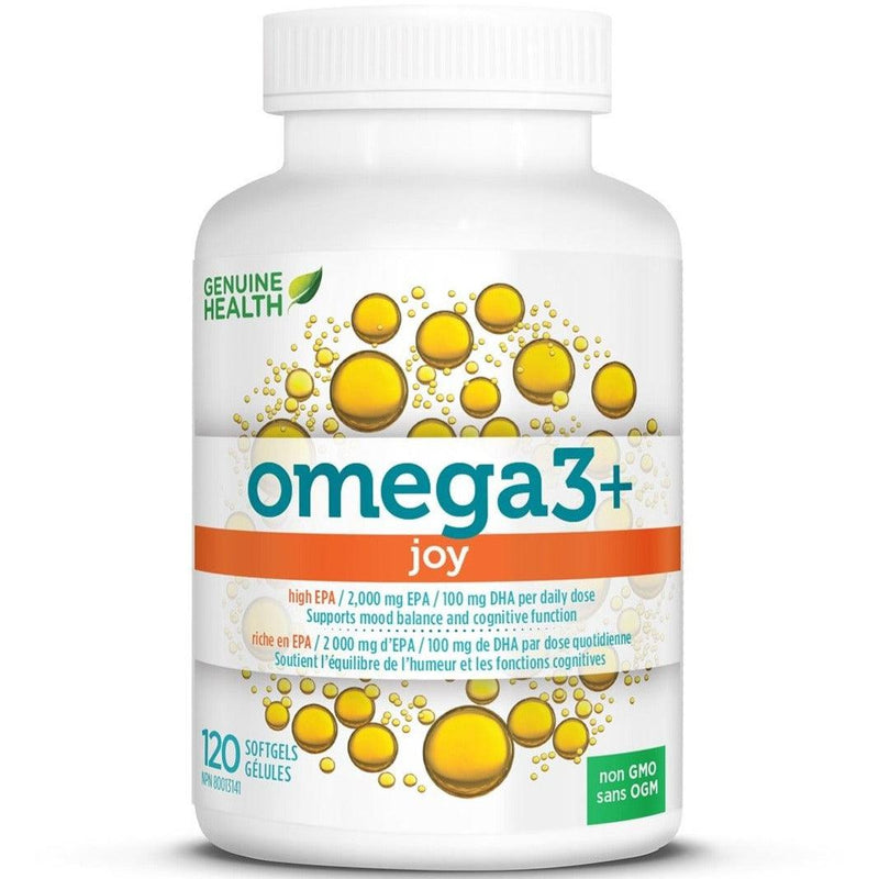 Genuine Health Omega3+Joy 120 Softgels Supplements - EFAs at Village Vitamin Store