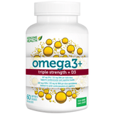 Genuine Health Omega3+ Triple Strength +D3 60 Softgels Supplements - EFAs at Village Vitamin Store