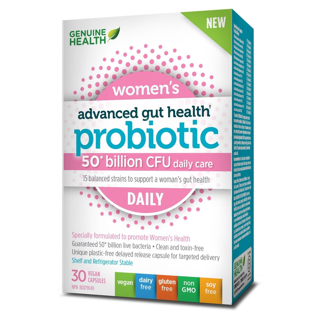 Genuine Health Probiotic Advanced Gut Health Women's Daily 30 Capsules Supplements - Women's Probiotics at Village Vitamin Store