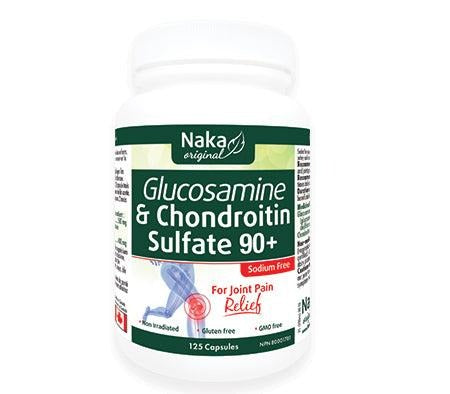 Naka Glucosamine Sulfate and Chondroitin Sulfate 90+ 125 Caps Supplements - Joint Care at Village Vitamin Store