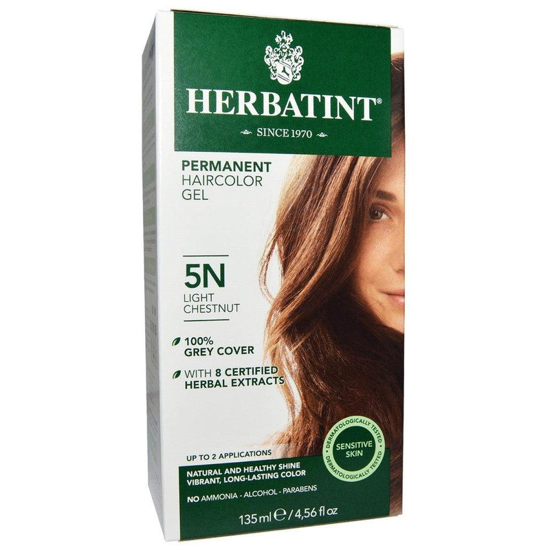 Herbatint Permanent Herbal HairColour Gel 5N Light Chestnut Hair Colour at Village Vitamin Store
