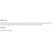 Prairie Naturals Ice Rain Regular Hold Flexible Hair Spray 250ML Hair Care at Village Vitamin Store