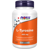 NOW L-Tyrosine 500 mg 120 Caps Supplements - Amino Acids at Village Vitamin Store