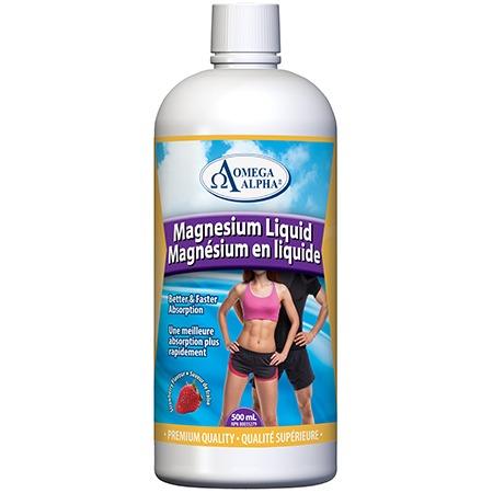 Omega Alpha Magnesium Liquid 500mL Strawberry Flavour Minerals - Magnesium at Village Vitamin Store