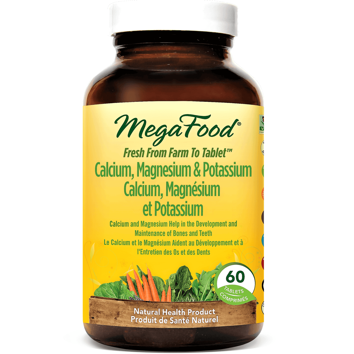 MegaFood Calcium Magnesium & Potassium 60 Tabs Minerals - Calcium at Village Vitamin Store