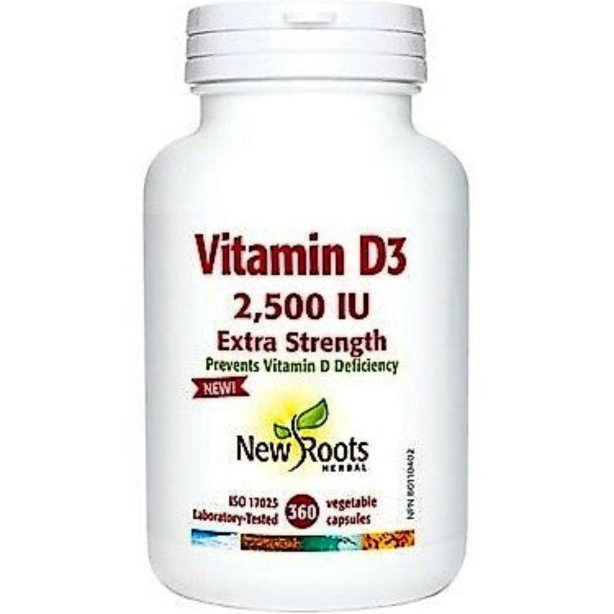New Roots Vitamin D3 2500IU 360 Softgels Vitamins - Vitamin D at Village Vitamin Store