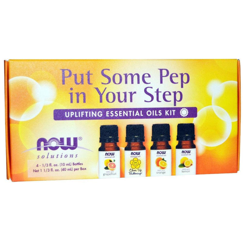 Now Foods Put Some Pep in Your Step Uplifting Essential Oils Kit, 4 Bottles Essential Oils at Village Vitamin Store
