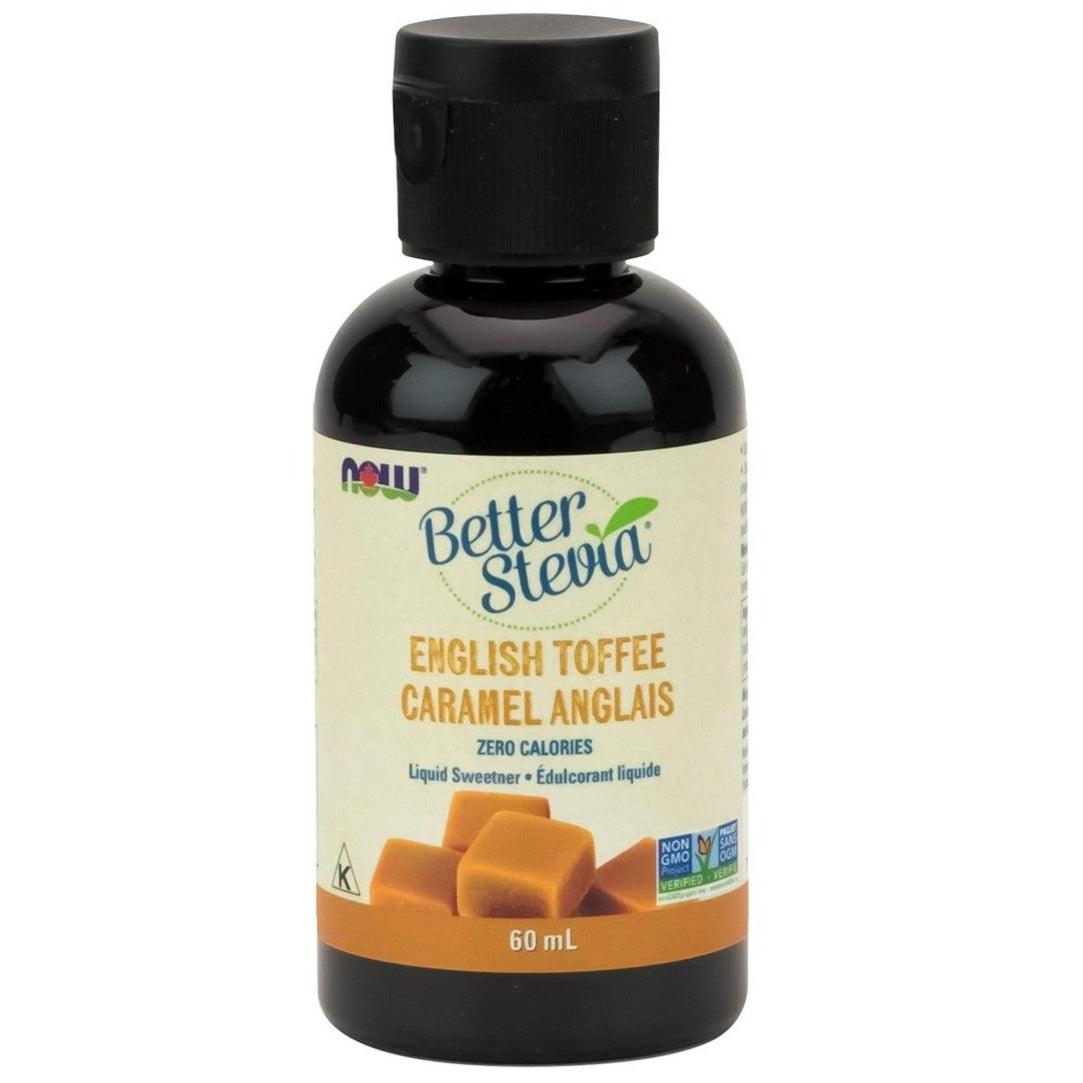 NOW Better Stevia Liquid Sweetener English Toffee 60mL Food Items at Village Vitamin Store