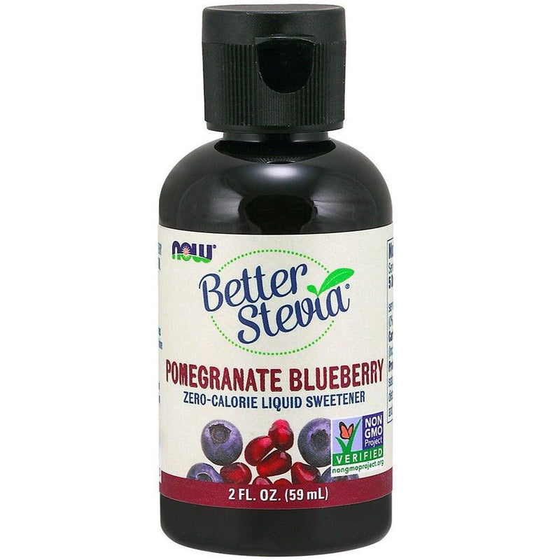 NOW Better Stevia Liquid Sweetener Pomegranate Blueberry 59mL Food Items at Village Vitamin Store
