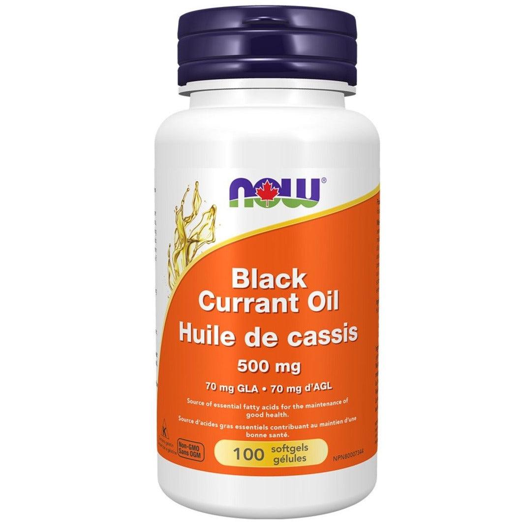 NOW Black Currant Oil 500mg 100 Softgels Supplements at Village Vitamin Store