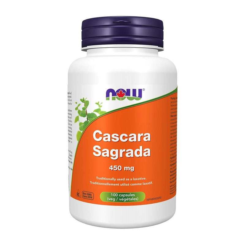 NOW Cascara Sagrada 450mg 100 Veggie Caps Supplements at Village Vitamin Store