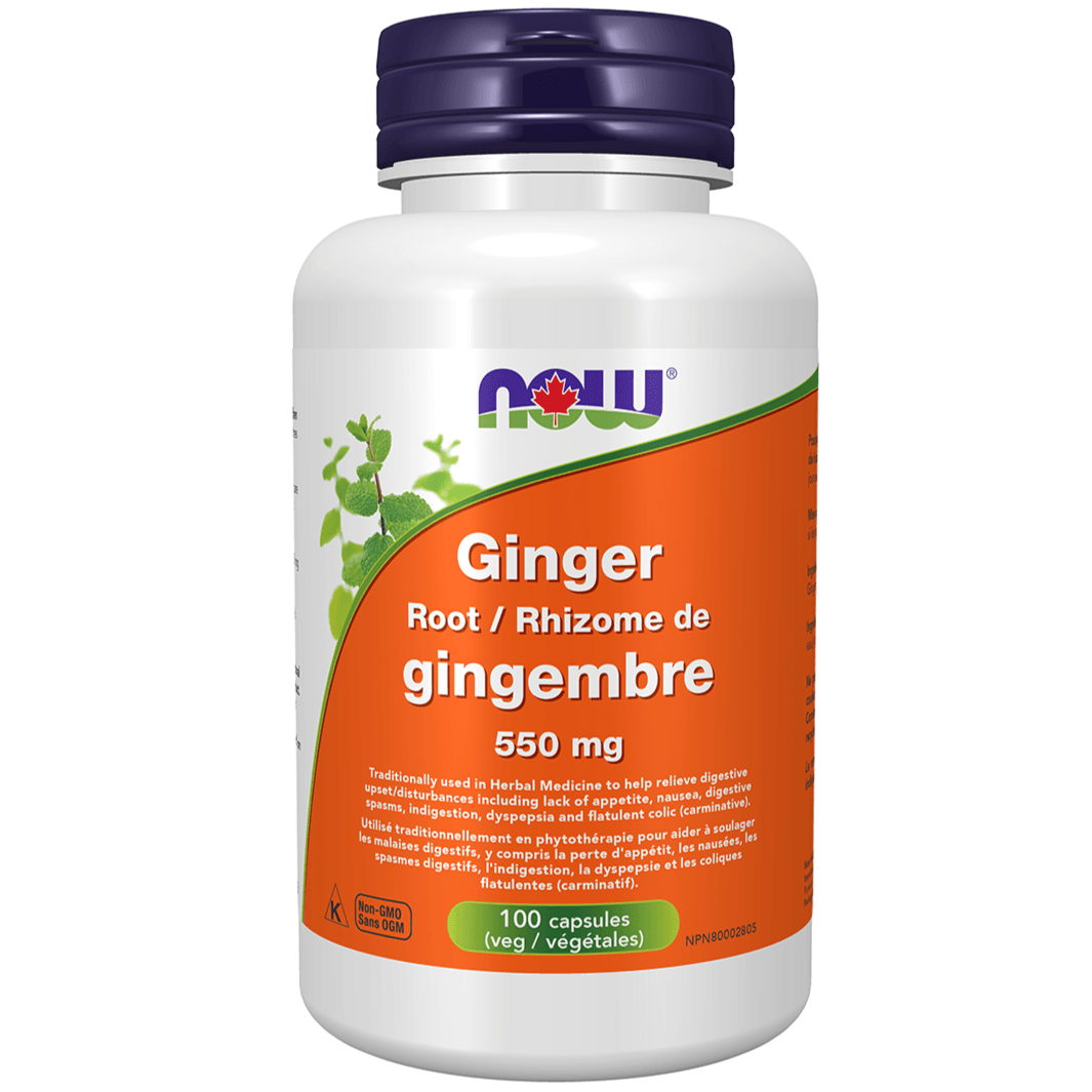 NOW Ginger Root 550mg 100 Caps Supplements at Village Vitamin Store