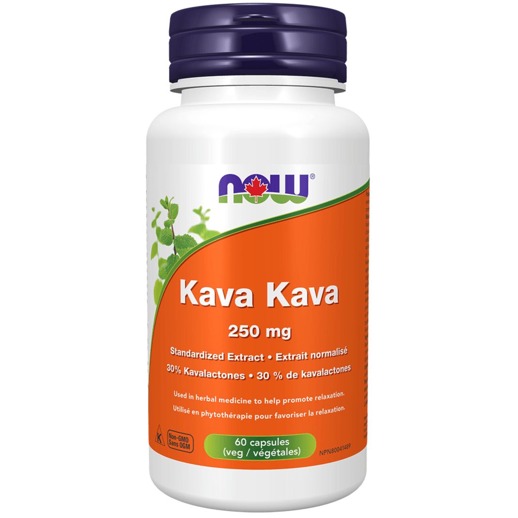 NOW Kava Kava 250 mg 60 Veggie Caps Supplements - Stress at Village Vitamin Store