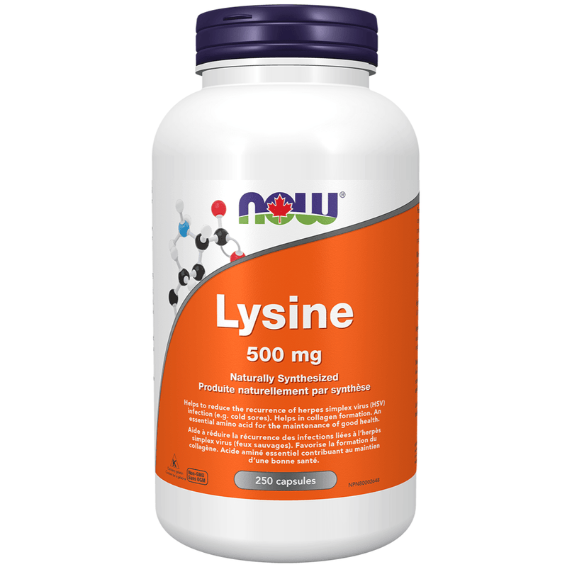 NOW L-Lysine 500 mg 250 Caps Supplements - Amino Acids at Village Vitamin Store