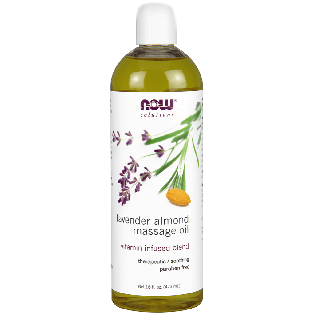 NOW Lavender Almond Massage Oil 473mL Beauty Oils at Village Vitamin Store
