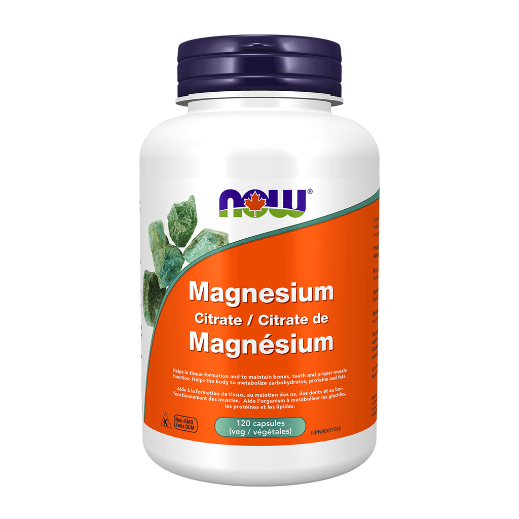 Magnesium NOW Magnesium Citrate 120 Veggie Caps NOW