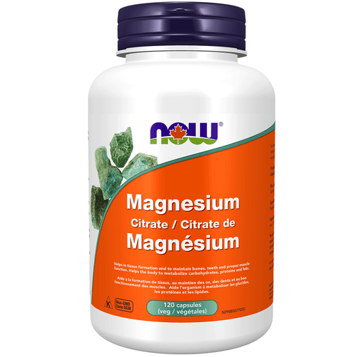 NOW Magnesium Citrate 120 Veggie Caps Minerals - Magnesium at Village Vitamin Store