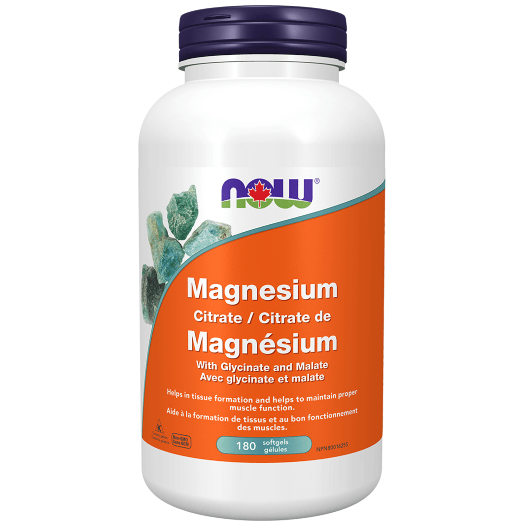 NOW Magnesium Citrate 134 mg 180 Softgels Minerals - Magnesium at Village Vitamin Store