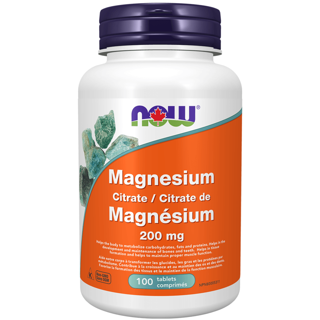 NOW Magnesium 200MG 100 Tabs Minerals - Magnesium at Village Vitamin Store