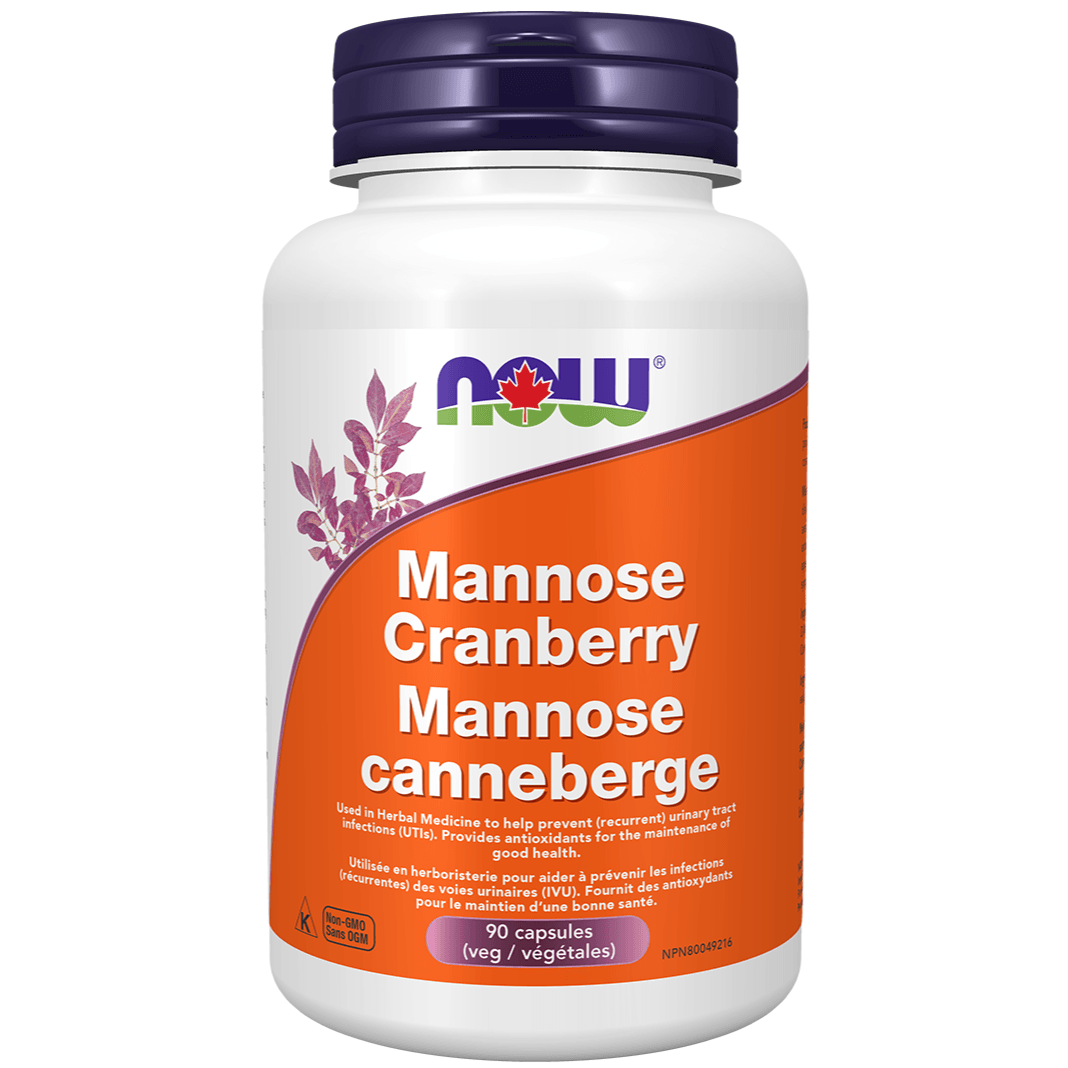 NOW Mannose Cranberry 90 Veggie Caps Supplements - Bladder & Kidney Health at Village Vitamin Store