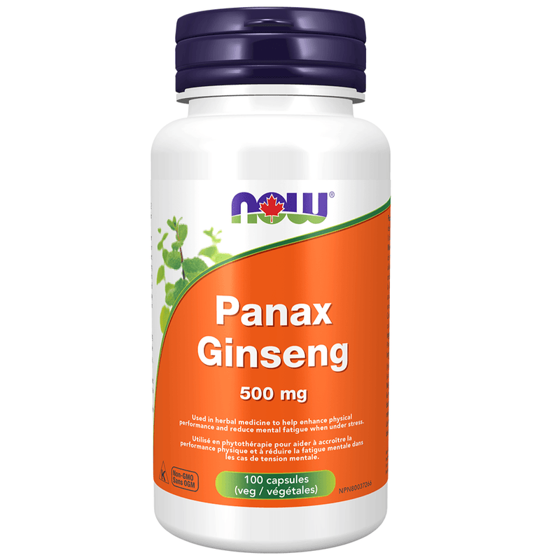 NOW Panax Ginseng 500mg 100 Veggie Caps Supplements at Village Vitamin Store