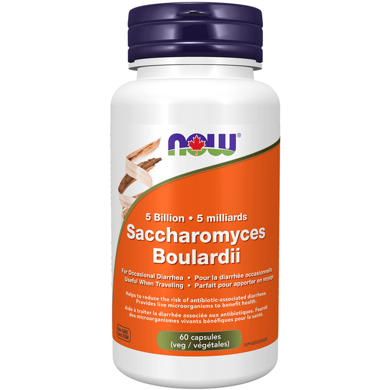 NOW Sacharomyces Boulardii 5 Billion 60 Veggie Caps Supplements - Probiotics at Village Vitamin Store