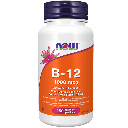 NOW B-12 1,000 mcg 250 Chewable Lozenges Vitamins - Vitamin B at Village Vitamin Store