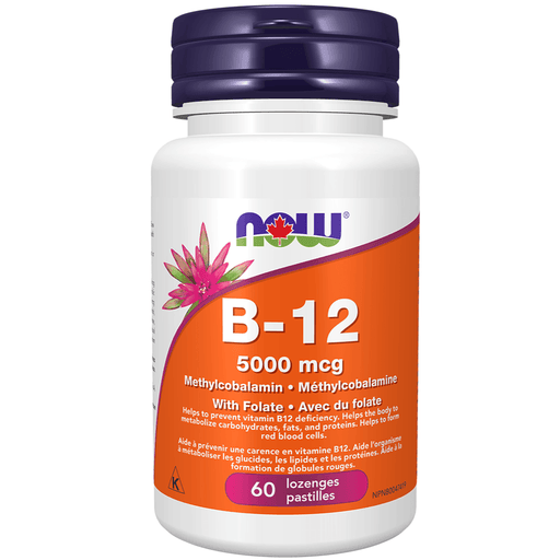 NOW Vitamin B-12 5000mcg 60 Lozenges Vitamins - Vitamin B at Village Vitamin Store