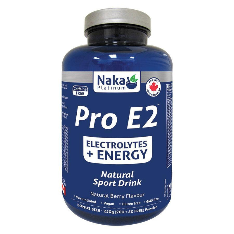 Naka PRO E2 Electrolytes + Energy Natural Sport Drink Berry Flavour (200g + 50g FREE) Powder Supplements - Sports at Village Vitamin Store