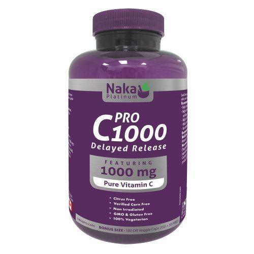 Naka Platinum PRO C1000 Delayed Release 180 Veggie Caps(150+30Free) Vitamins - Vitamin C at Village Vitamin Store