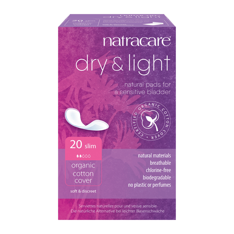 NatraCare Organic Cotton Cover Dry & Light 20 Slim Pads Feminine Sanitary Supplies at Village Vitamin Store