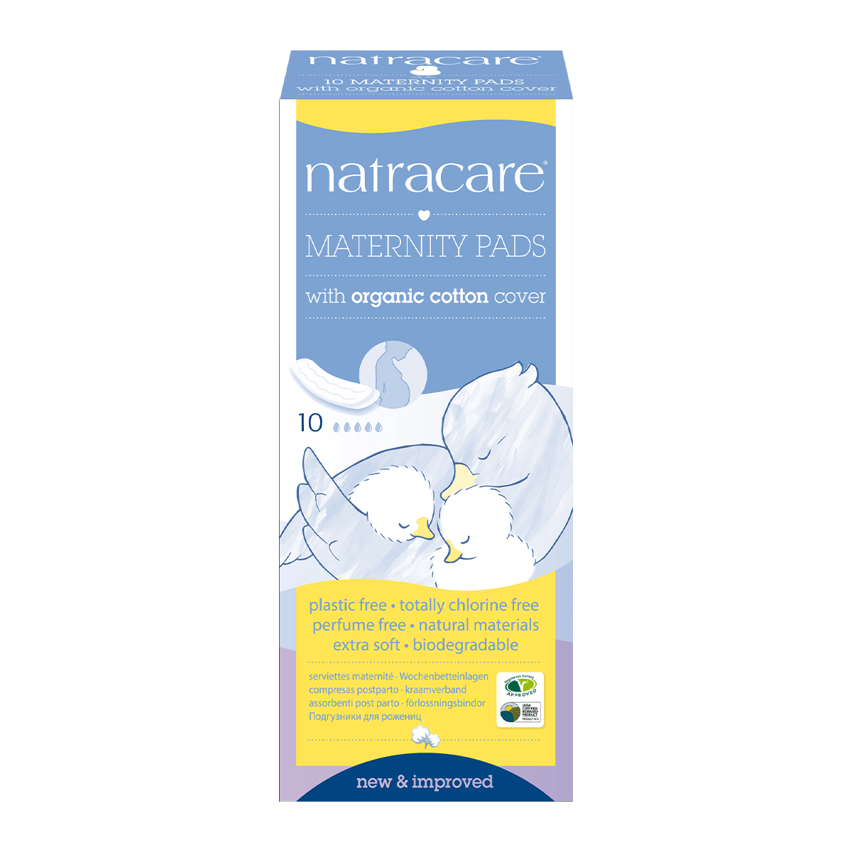 NatraCare Organic Cotton Cover Maternity Pads 10 Pads Feminine Sanitary Supplies at Village Vitamin Store