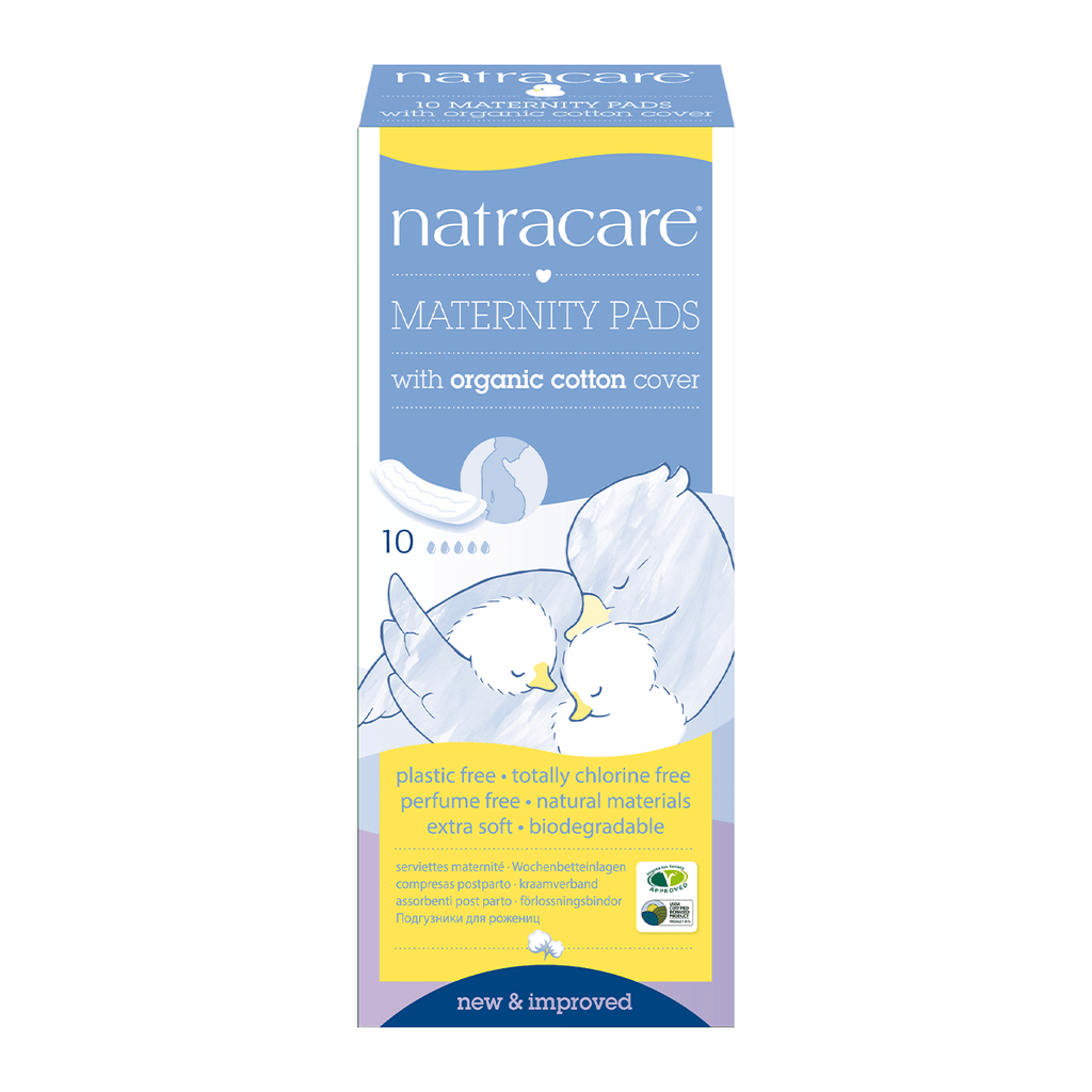 Women Hygiene NatraCare Organic Cotton Cover Maternity Pads 10 Pads Natracare